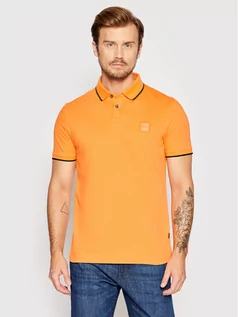 Koszulki męskie - Hugo Boss Polo Passertip 50472665 Pomarańczowy Slim Fit - grafika 1