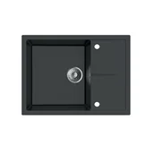 Zlewozmywaki - Zlewozmywak granitowy Adore 68 cm czarny MILÓ - miniaturka - grafika 1