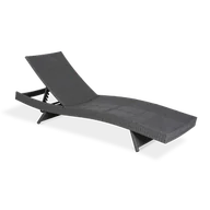 Leżaki ogrodowe - Leżanka z technorattanu WAVE Dark Grey - Focus Garden - miniaturka - grafika 1