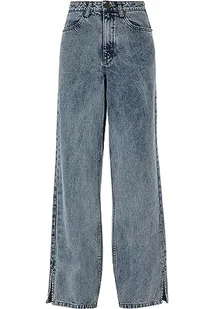 Urban Classics Damskie spodnie damskie Wide Leg Slit Denim Tinted lightblue Washed 28, Tinted Lightblue Washed, 28 - Spodnie damskie - miniaturka - grafika 1