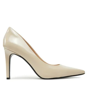 Szpilki Calvin Klein Heel Pump 90 - Brush L HW0HW02263 Beżowy - Czółenka - miniaturka - grafika 1