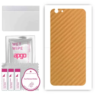 Folia naklejka skórka strukturalna na TYŁ do Apple iPhone 6s -  Carbon Złoty - apgo SKINS - Szkła hartowane na telefon - miniaturka - grafika 1
