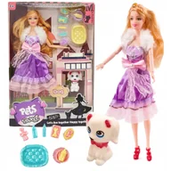 Lalki dla dziewczynek - SŁODKIE ZWIERZĄTKA LALKA Z PIESKIEM ZESTAW + AKCESORIA OPIEKUNKA AKCESORIA - miniaturka - grafika 1