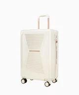 Walizki - PUCCINI Średnia biała walizka z elementami rose gold - miniaturka - grafika 1