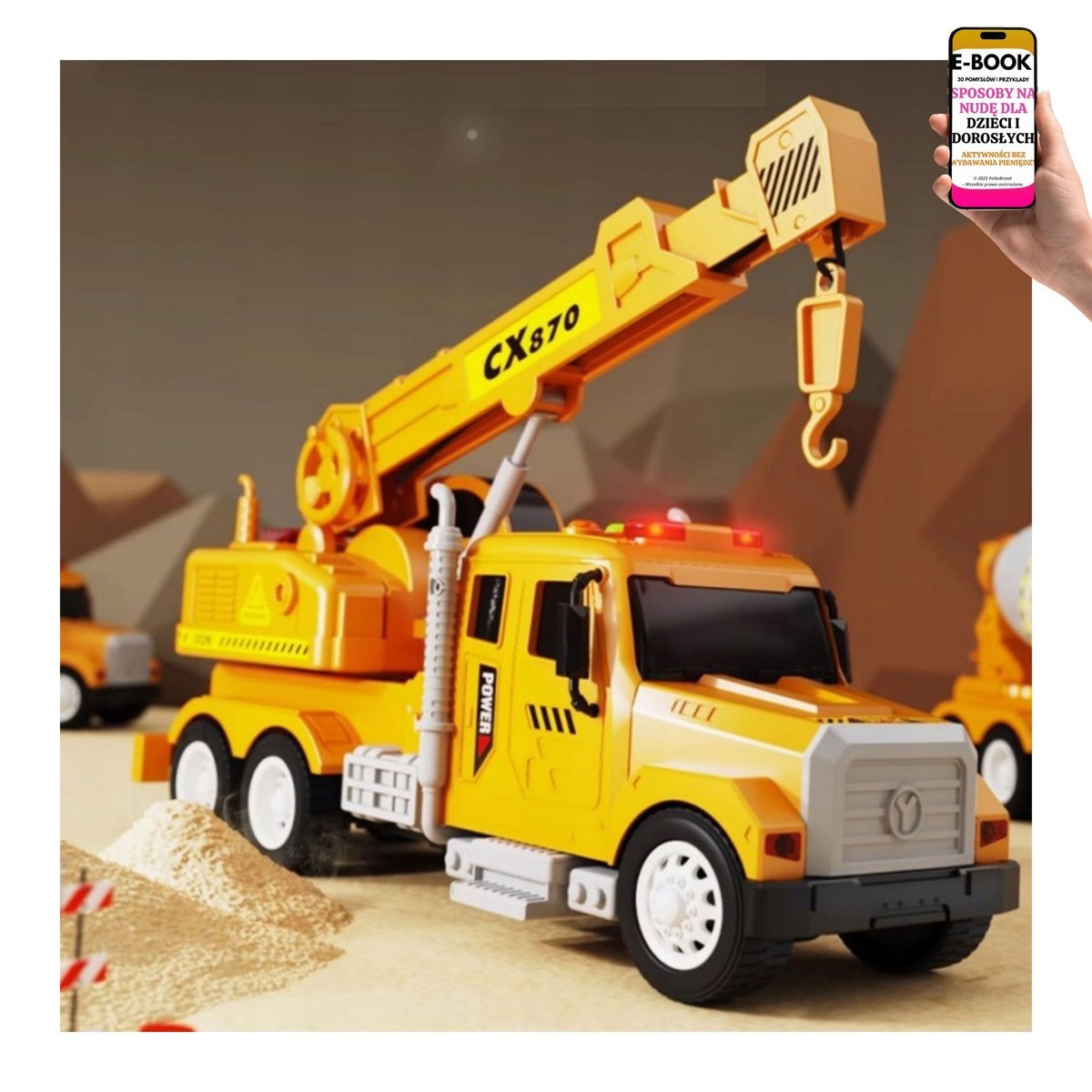 MEGA PREZENT NA ŚWIĘTA URODZINY INTERAKTYWNY DŹWIG 1:14 ZABAWKA POJAZD DLA CHŁOPCA WNUKA + EBOOK-3