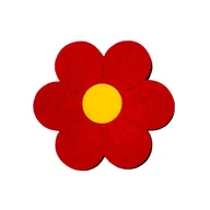 Dodatki do strojów karnawałowych - KWIATEK FILCOWY CZERWONY 10x9cm - miniaturka - grafika 1