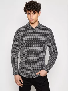 Koszule męskie - Calvin Klein Koszula J30J317433 Czarny Slim Fit - grafika 1