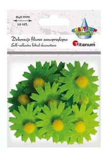 Filcowe dekoracje 3D kwiaty zielone 10szt - Titanum - Zabawki kreatywne - miniaturka - grafika 1