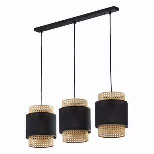 TK Lighting Listwa wisząca nowoczesna BOHO Black 3pł. ratan Wysyłka za 0 zł 6541 - Lampy sufitowe - miniaturka - grafika 1