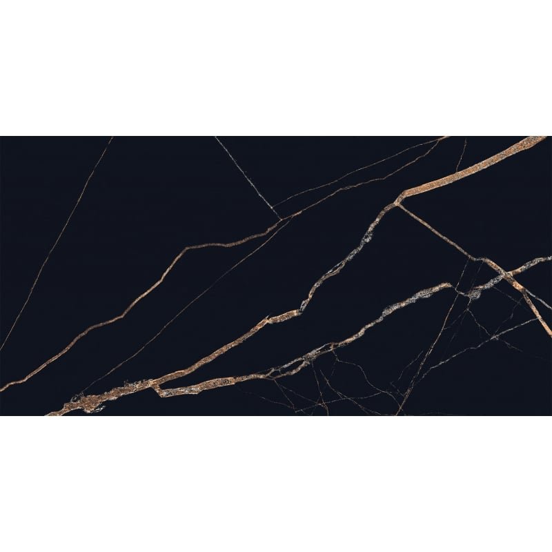 Mexen Fossil Black gres szkliwiony rekt. G1, płytka podłogowo-ścienna 120 x 60 cm, wysoki połysk - TL213-120-060-00
