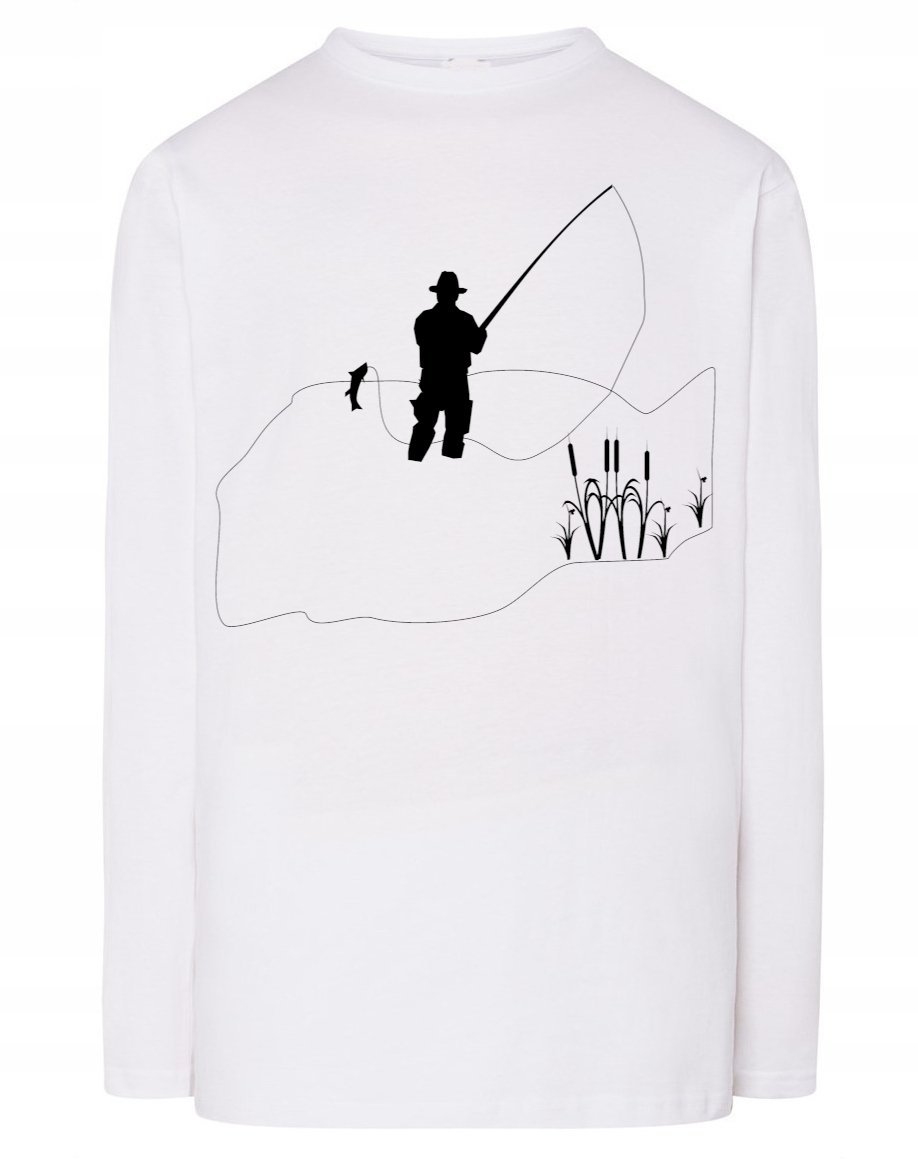 Longsleeve męski nadruk WĘDKARZ WĘDKOWANIE r.4XL
