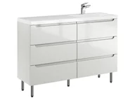 Szafki łazienkowe - Szafka Stojąca Z Umywalką ETH 120 cm S Prawa - Kaszmir Wysoki Połysk - miniaturka - grafika 1