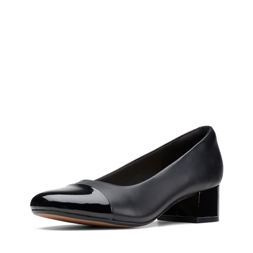 Clarks Marilyn Sara, damskie czółenka, Syntetyczna czarna skóra, 39.5 EU