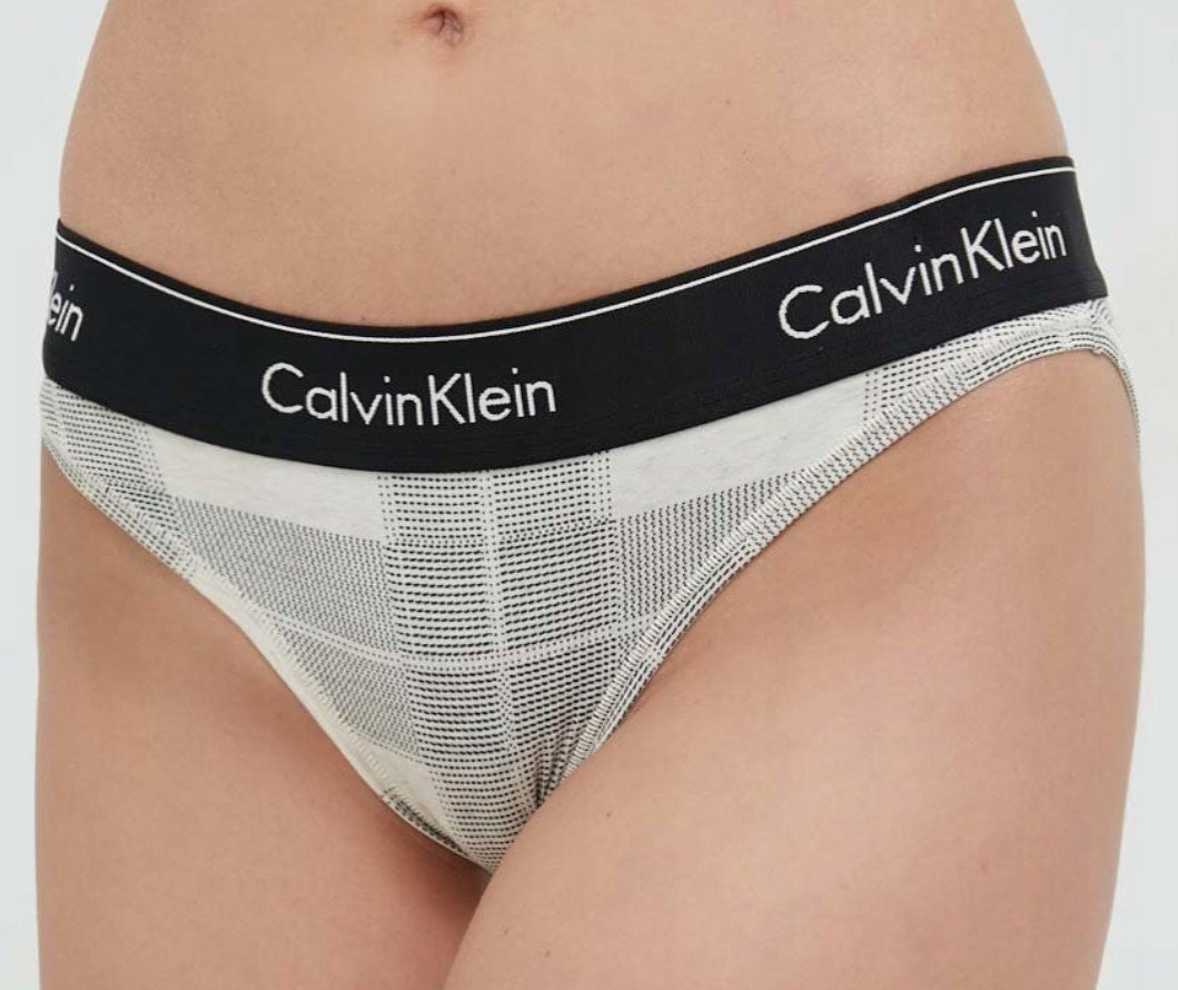 Calvin Klein Damskie Majtki Figi W Kratkę Beżowe 2Xl 0Z8C6_A* Tia