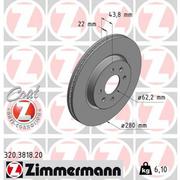 Tarcze hamulcowe - Tarcza hamulcowa ZIMMERMANN 320.3818.20 - miniaturka - grafika 1