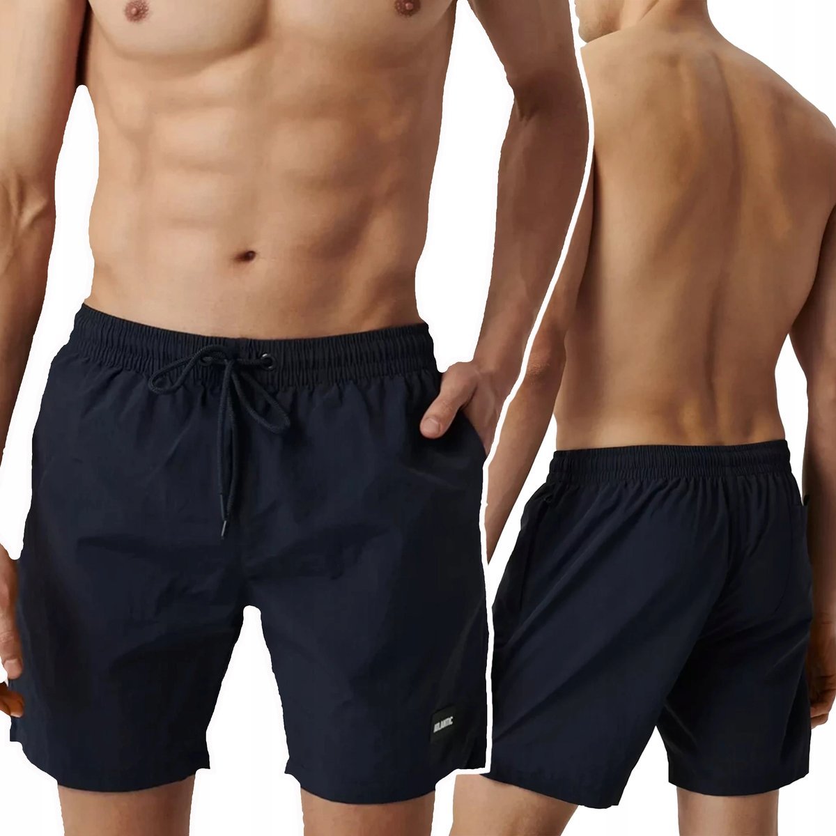 SPODENKI MĘSKIE kąpielowe szybkoschnące wiązane dopasowane Atlantic *XL