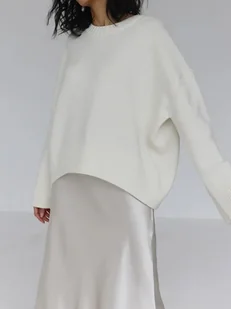 Sweter damski oversize candyfloss - Biały - Swetry damskie - miniaturka - grafika 1