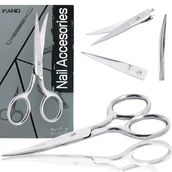 Akcesoria do paznokci - Nożyczki do paznokci skórek proste ostrza kosmetyczne manicure pedicure stal gabinet SPA srebrne - miniaturka - grafika 1
