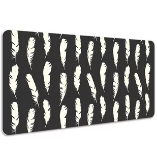 Ochronna podkładka na biurko Białe pióra 100x50 cm, Dywanomat - Podkładki na biurko - miniaturka - grafika 1