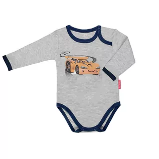 Body dla niemowląt - Body niemowlęce dla chłopca na długi rękaw z bawełny czesanej 100% certyfikat BEZPIECZNY DLA DZIECKA 68 - grafika 1