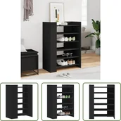 Szafki na buty - The Living Store Szafka na buty czarna 74,5x37,5x100 cm Materiał drewnopochodny - miniaturka - grafika 1