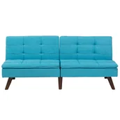 Sofy i kanapy - Beliani Sofa rozkładana turkusowa RONNE 48842 - miniaturka - grafika 1