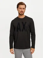 Koszulki męskie - Armani Exchange Longsleeve XM000126 AF10358 UC001 Czarny Regular Fit - miniaturka - grafika 1