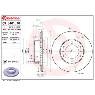 Tarcza hamulcowa BREMBO 09.B461.11 - Tarcze hamulcowe - miniaturka - grafika 1