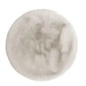 Dywany - Dywan futrzany Ø90 cm jasny beż - miniaturka - grafika 1