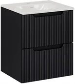 Szafki łazienkowe - CZARNA szafka łazienkowa z umywalką 50 cm NOVA BLACK 82-50 z szufladami - miniaturka - grafika 1