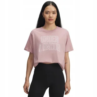 Under Armour Koszulka Damska Oversize Campus Pink Róż S - Koszulki i topy damskie - miniaturka - grafika 1