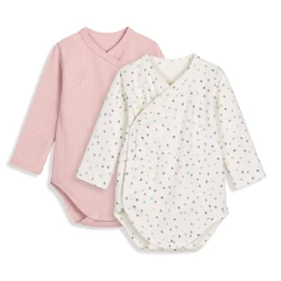 PINK NO MORE BODY KOPERTOWE 2-PACK PINK I DOTS 56CM - Body dla niemowląt - miniaturka - grafika 1