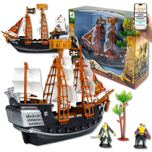 INTERAKTYWNY OKRĘT PIRACKI dla DZIECI STATEK Figurkowy Zestaw Żagle, Armaty, MAST – Prezent Dla Czterolatka Pięciolatka + EBOOK-1 - Zabawki interaktywne dla dzieci - miniaturka - grafika 1