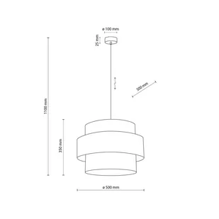Abażurowa lampa wisząca na 3 żarówki E27 TK 5099 z serii CALISTO BLACK - Lampy sufitowe - miniaturka - grafika 2