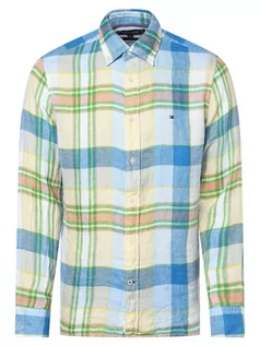 Koszule męskie - Tommy Hilfiger - Męska koszula lniana, niebieski|żółty|zielony|wielokolorowy - grafika 1