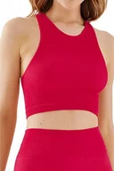 Koszulki sportowe damskie - Gabriella Seamless halter rib 1203 raspberry top sportowy - miniaturka - grafika 1