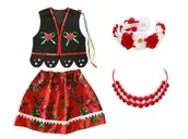 Dresy i komplety dla dziewczynek - ZESTAW KRAKOWIANKA CZARNO-CZERWONY 98-110 4el - miniaturka - grafika 1
