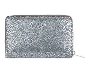 Portfele - Skórzany portfel damski RFID Srebrny błyszczący - miniaturka - grafika 1