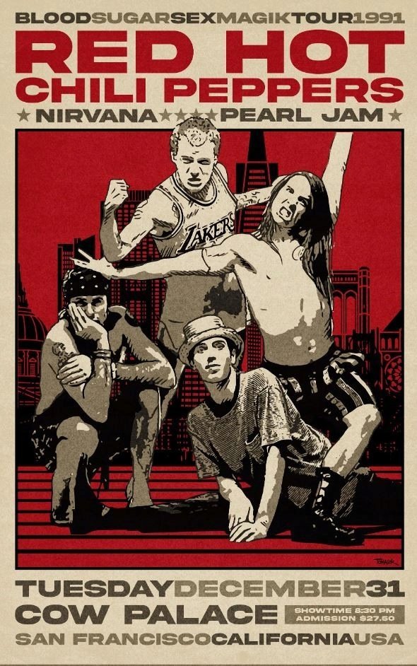 PODKŁADKA POD MYSZ Nadruk 22x18 cm Hard ROCK Red Hot Chili Peppers Prezent