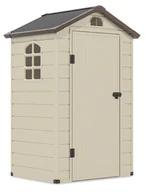 Altany ogrodowe - Szopa ogrodowa VERMONT 134x104cm Beige, z oknem, wentylowana, kompaktowy magazyn na sprzęt ogrodowy, narzędzia i rowery Hardmaister - miniaturka - grafika 1
