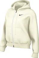 Bluzy damskie - Nike Sportswear Phoenix HJ0995-133, damska bluza z kapturem, z zamkiem błyskawicznym na całej długości, Sail/Black, rozmiar XS - miniaturka - grafika 1