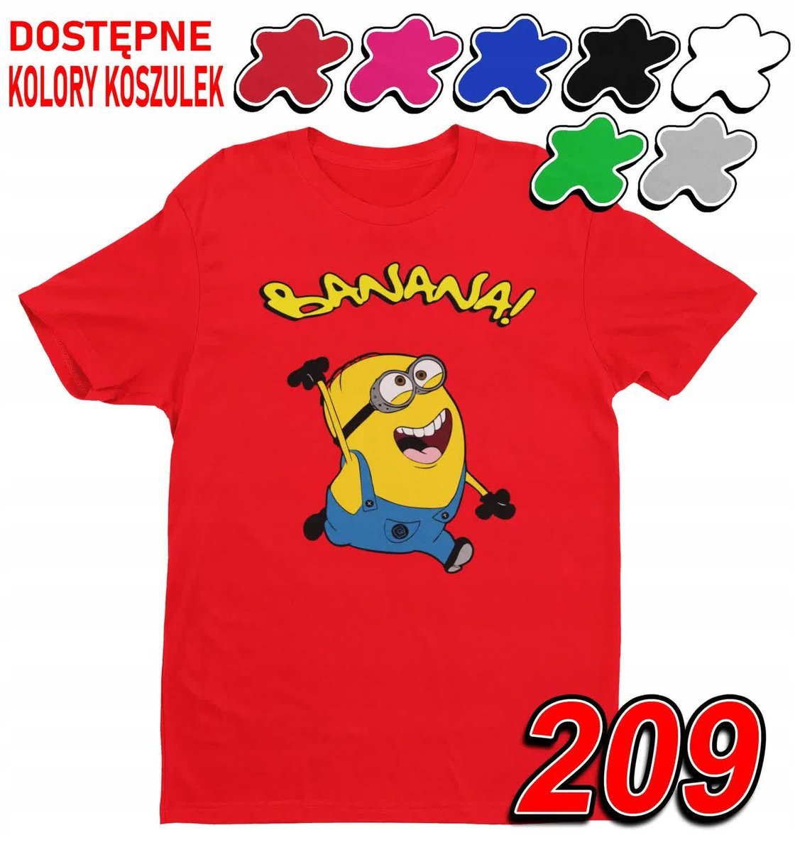 Dziecięca Koszulka T-Shirt Z Nadrukiem Minionki Bajki Różne -M 134-140