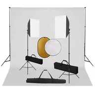 Lampy studyjne - vidaXL Zestaw studyjny Zestaw studyjny z lampami softbox tłem i blendami 3067053 - miniaturka - grafika 1