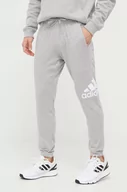 Spodnie męskie - adidas spodnie dresowe kolor szary z nadrukiem - miniaturka - grafika 1