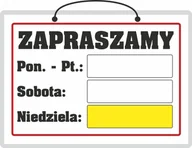 Tablice BHP - Tablica laminowana A4 - zapraszamy sobota+ niedziele - miniaturka - grafika 1