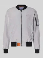 Kurtki męskie - bomberka z naszywką z logo i wpuszczanymi kieszeniami - miniaturka - grafika 1