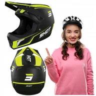 Kaski rowerowe - Kask Rowerowy Rozm L 59-60 CM Regulowany Żółty Full Face Z Daszkiem - miniaturka - grafika 1