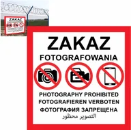 Tablice BHP - Libres Polska Zakaz Fotografowania - Tablica Zgodna Z Mon , Płyta Pcv 60X60Cm Wodoodporna Sp Je024 Zakaz Płyta - miniaturka - grafika 1