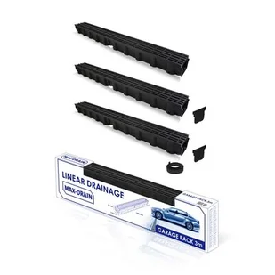 Komplet garażowy z kratą PP A15 czarny Max-Drain 100 x 11,4 x 7,8 cm MAXPOL - Rynny i akcesoria - miniaturka - grafika 1