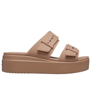 Klapki Crocs Brooklyn Buckle 207431-2Q9 - beżowe - Klapki i japonki damskie - miniaturka - grafika 1